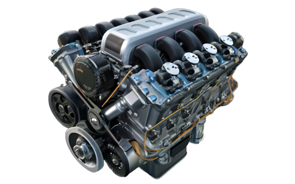 Car engine isolated on white
