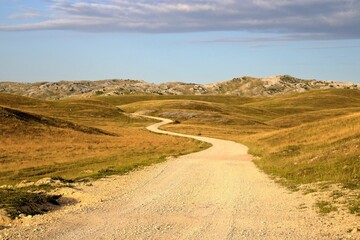 Beautiful shot of a dirt trail on a rural valley in Morine, Bosnia and Herzegovina