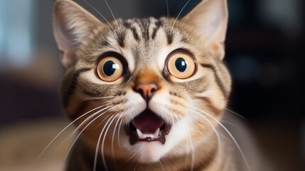 surprised cat make big eyes. American shorthair surprised cat or kitten funny face big eyes, cute, domestic, kitten, feline, Emotional surprised, kitty, wow