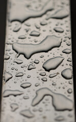 raindrops on metal as a background.