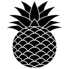 Obraz premium illustration of pineapple, black pineapple silhouette vector illustration,icon,svg,pineapple characters,Holiday t shirt,Hand drawn trendy Vector illustration,pineapple on a white background