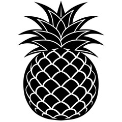 illustration of pineapple, black pineapple silhouette vector illustration,icon,svg,pineapple characters,Holiday t shirt,Hand drawn trendy Vector illustration,pineapple on a white background