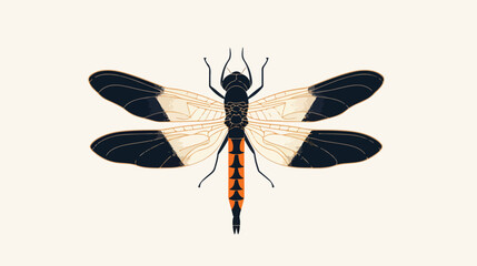 Dragonfly illustration icon design template vector flat