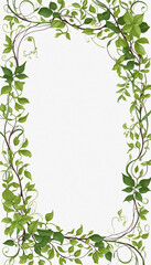 twisting grapevine branches as a frame border, isolated with  bright colors space for layouts - obrazy, fototapety, plakaty