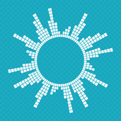 Sound wave vector icon. Circle audio waves. Circular music sound equalizer