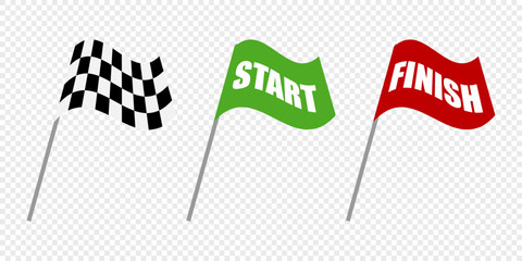 Racing flag for start and finish. Vector illustration