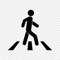 Pedestrian crossing vector icon. Zebra crossing icon