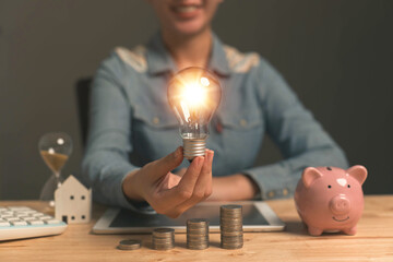 Ideas for saving energy. How to reduce electricity bills and increase savings. Saving money by...
