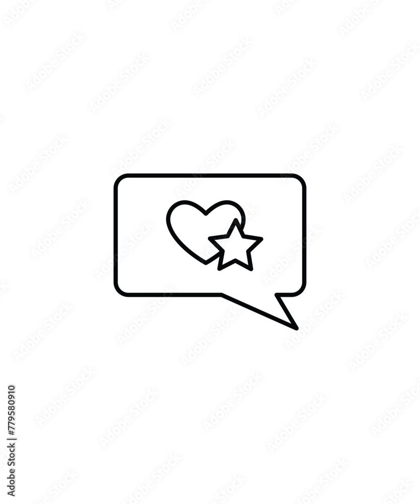 Sticker love chat icon, vector best line icon.