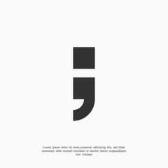 semicolon symbol design vector graphic
