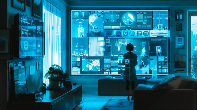 AI-generated illustration of a gamified experience where a user manages the smart home