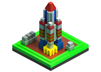 rocket launcher of voxel art