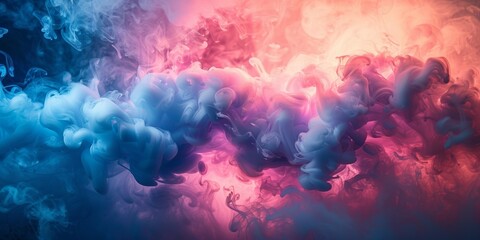 Dynamic swirls of colorful smoke dance in abstract motion, creating a vibrant explosion of artistic expression - obrazy, fototapety, plakaty