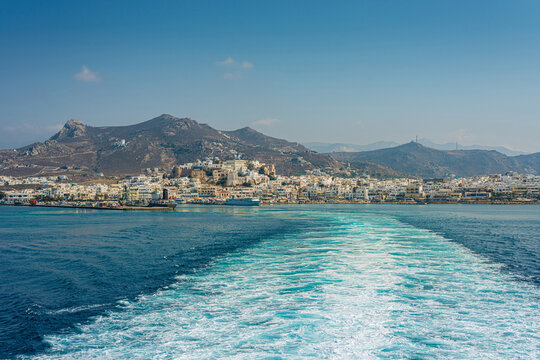 Paros island port skyline, Greece.