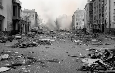 Kriegsschäden Straße Zerstörung