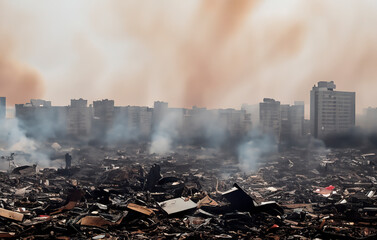 Kriegsschäden Skyline Zerstörung
