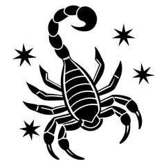 scorpion tattoo vector, black scorpion silhouette vector illustration,icon,svg,scorpion characters,Holiday t shirt,Hand drawn trendy Vector illustration,scorpion on a white background