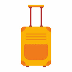 orange travel suitcase on wheels