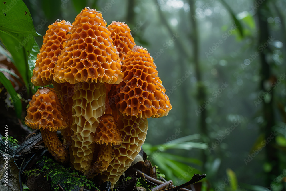 Poster chameleon morels that change their appearance to match the ever-shifting hues and patterns of the ra