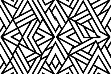 Abstract Geometric Black Line Seamless Pattern