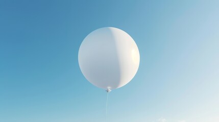 Fototapeta premium Serene white balloon on blue sky background
