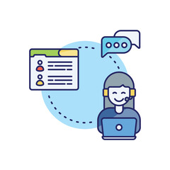 Live Chat Support vector icon, online chat vector concept icon