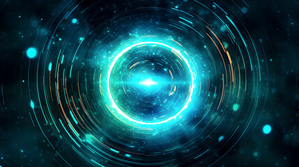 Technology circle neon glowing abstract graphic poster web page PPT background
