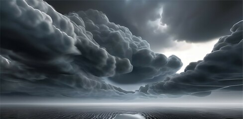 Intense moody storm clouds clipart on transparent backgrounds 3d render 
