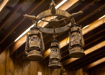 Closeup shot of a medieval style lantern