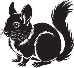 Chinchilla.Black and White Vector Illustration. Isolated on White Background