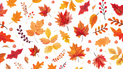 Fall pattern vector Flat vector isolated on white background