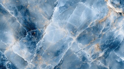Blue marble texture with white and gold veins. - obrazy, fototapety, plakaty