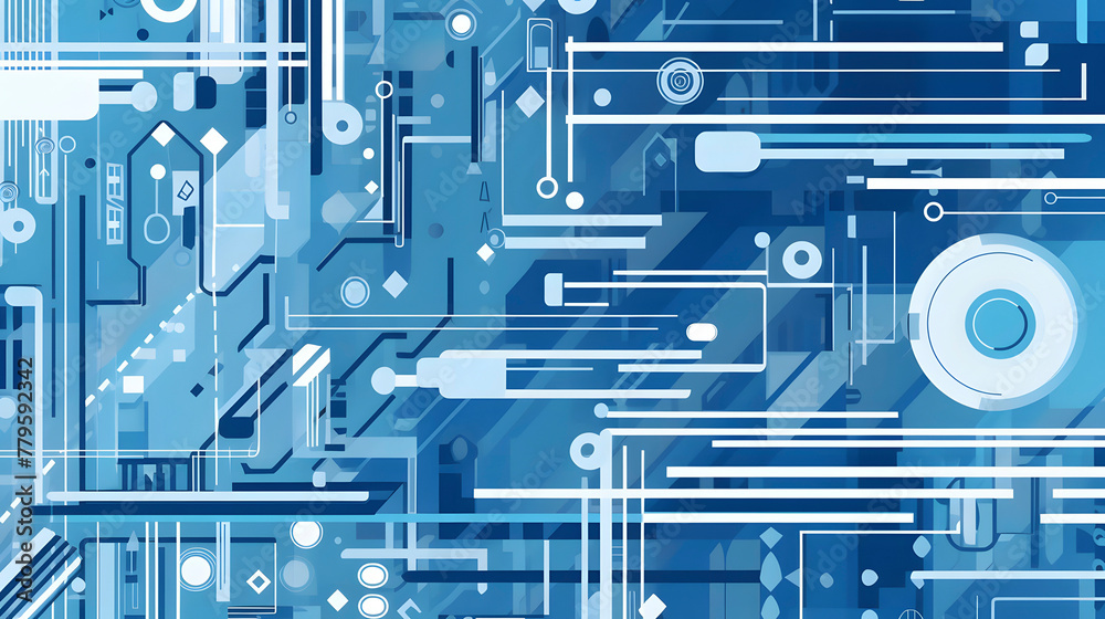 Wall mural technology blue computer machine pattern abstract graphic poster web page ppt background