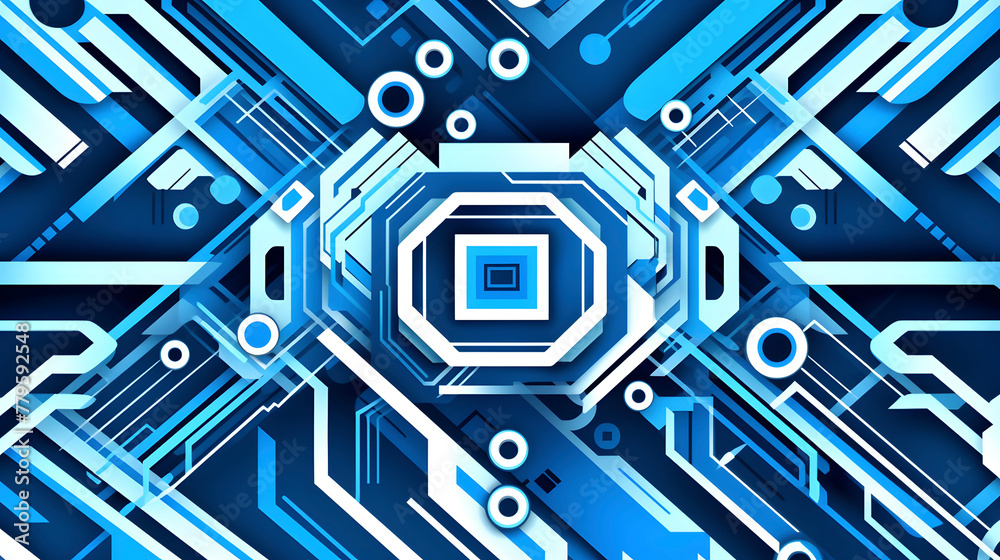 Wall mural technology blue computer machine pattern abstract graphic poster web page ppt background