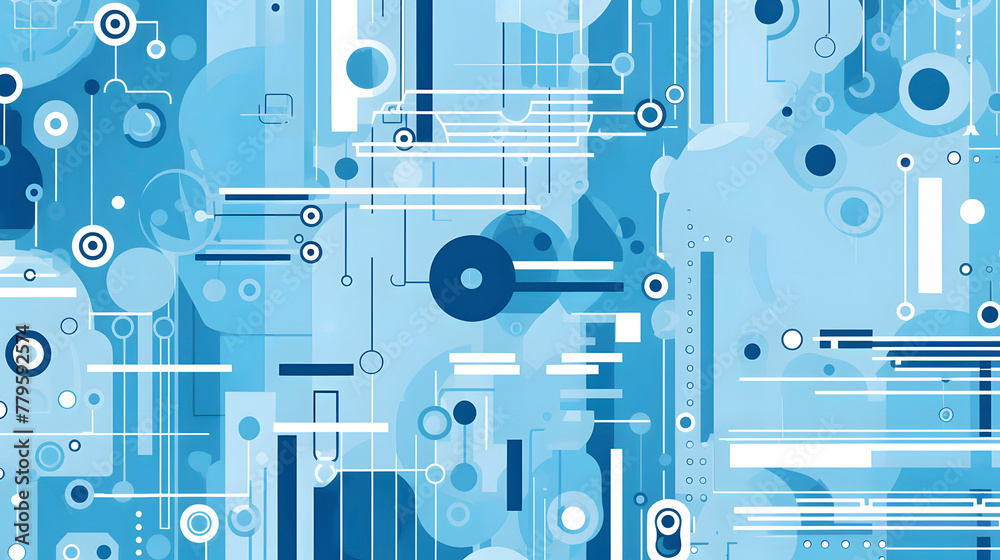Wall mural technology blue computer machine pattern abstract graphic poster web page ppt background