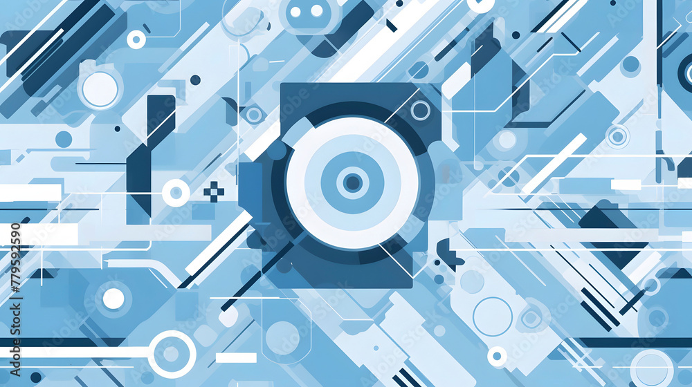 Wall mural technology blue computer machine pattern abstract graphic poster web page ppt background