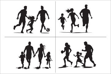 Mom and son silhouette vector clipart. Mom and son walking holding hand silhouette. 