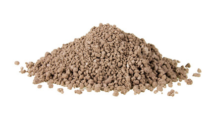 Pile of soil isolated on white background. Clipping path.