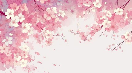 Obraz na płótnie Canvas Cherry Blossom Flower Print - Pure White Background