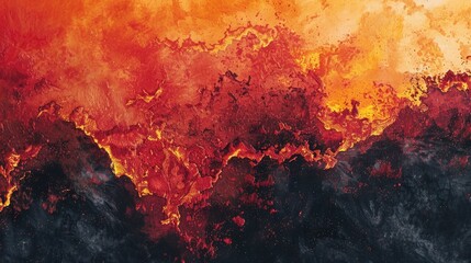 A fiery lava gradient from molten red to burnt orange - obrazy, fototapety, plakaty