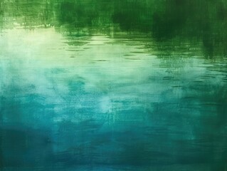 A serene pond gradient from algae green to water blue