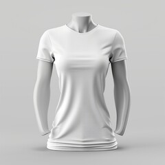 AI generated illustration of white woman's t-shirt on a mannequin - obrazy, fototapety, plakaty