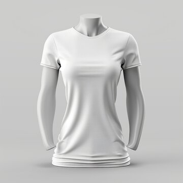 AI generated illustration of white woman's t-shirt on a mannequin
