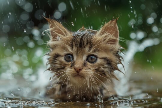 Damp kitten