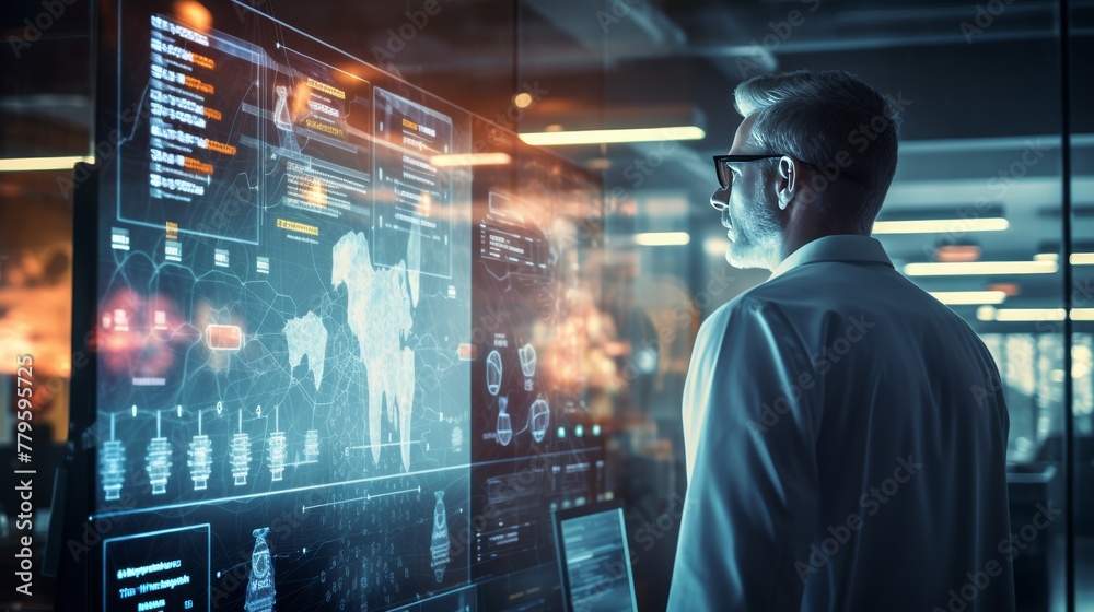 Poster ai analyzes patient health data to predict risk of various diseases. anxious atmosphere the results 