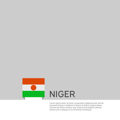 Niger flag background. State patriotic niger banner, cover. Document template, flag on white background. National poster. Business booklet. Vector illustration, simple design - obrazy, fototapety, plakaty