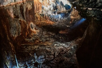 Saalfeld Fairy Grottoes cave with minerals, amusement park in Thuringia