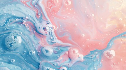 Beach background with pastel marble and foam bubbles. Abstract pastel marble and foam bubbles. - obrazy, fototapety, plakaty