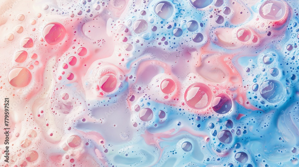 Aufkleber the background is an abstract pastel marble with foam bubbles. this is a summer beach background.