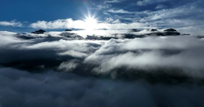 Beautiful sunrise forest landscape in Sichuan, China